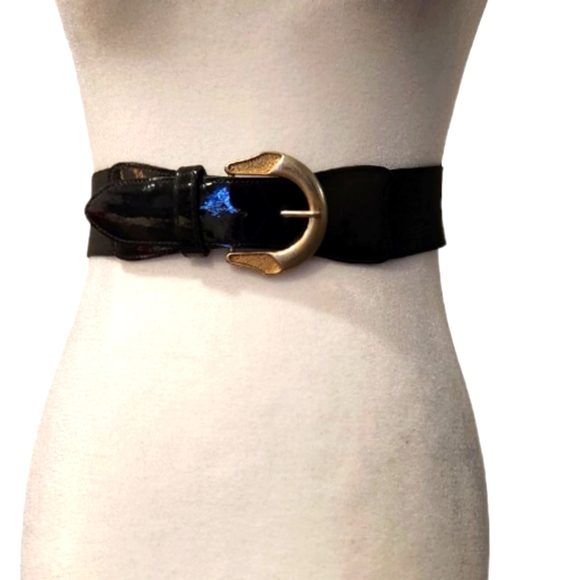 Black and Gold Vintage Belt - Picture 1 of 5